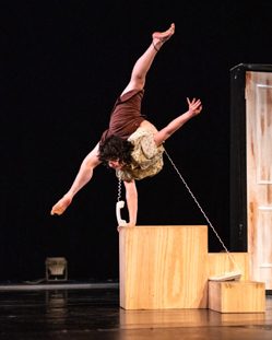 One arm balance on Naomi Eddy's Contortion boxes